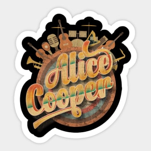 Tour Music Designs Vintage Retro - Alice Cooper Sticker